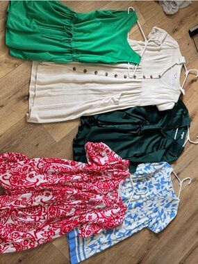 Gianni bini green dress and other brand bundle sizes sm and m